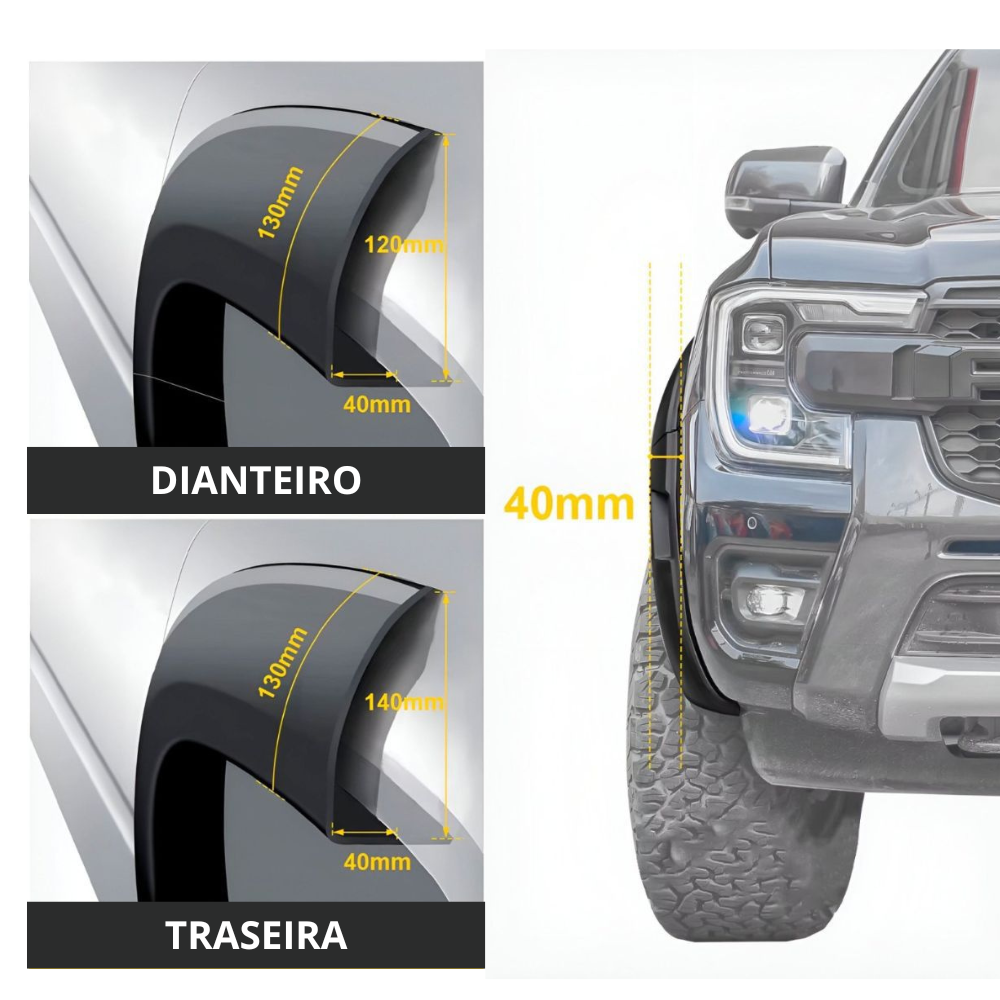 ALARGADOR PARALAMA LED PARA FORD RANGER 2024+