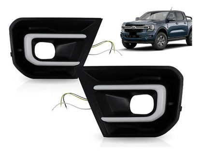 MOLDURA FAROL DE MILHA COM LED PARA RANGER 2024+