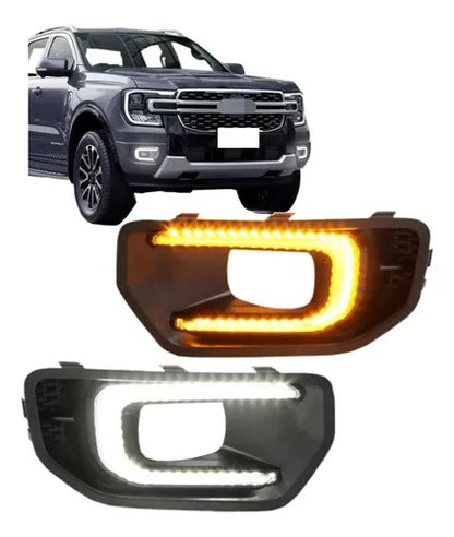 MOLDURA FAROL DE MILHA COM LED PARA RANGER 2024+